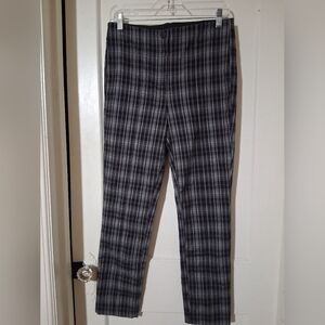 EUC Women's Plaid Trousers/ Office Pants - Black and Gray Size 8/ 29